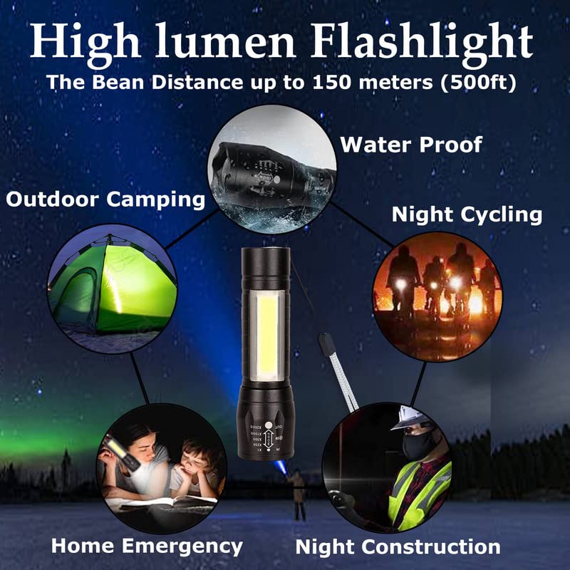 Mini Rechargeable Torch With Side Light & Waterproof Body