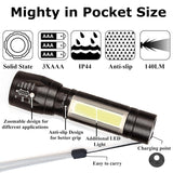 Mini Rechargeable Torch With Side Light & Waterproof Body