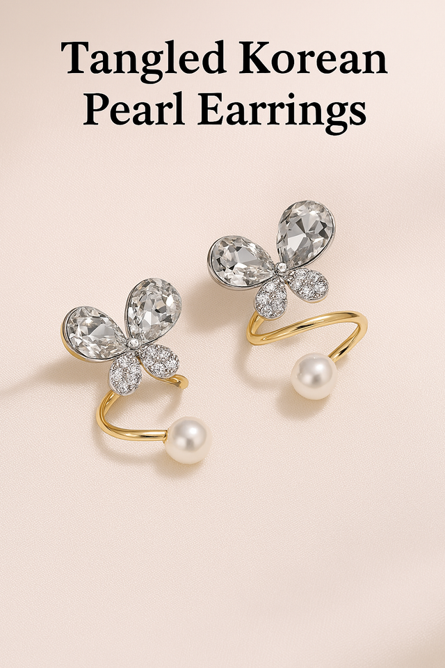 Tangled Korean Pearl Earrings (PQT-994)
