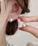 Stylish Minimalist Pearl Heart Earrings (PJT-993)