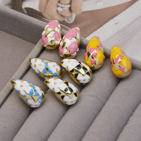 Flower Hollow Drop Earrings