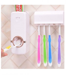 Tooth Paste Dispenser With 5 Brush Holder